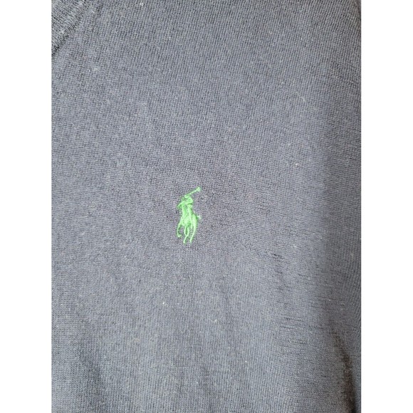Polo Ralph Lauren Men's SZ L Sweater Merino Wool V Neck Long Sleeve Blue - Picture 4 of 8